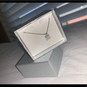 NWT Princess-Cut Diamond Pendant 14K White Gold